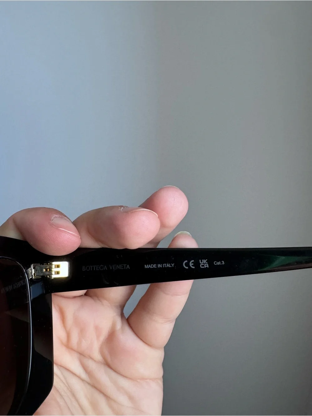 Bottega Veneta Black Oversized Rectangular Sunglasses